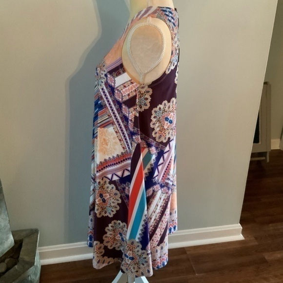 Isle by Melis Kozan Sleeveless Boho Dress Mixed Print Design NWT Sz XS - Picture 5 of 10